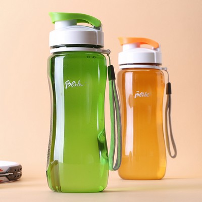 Plastic Sports Water Bottle w/Handle Strap